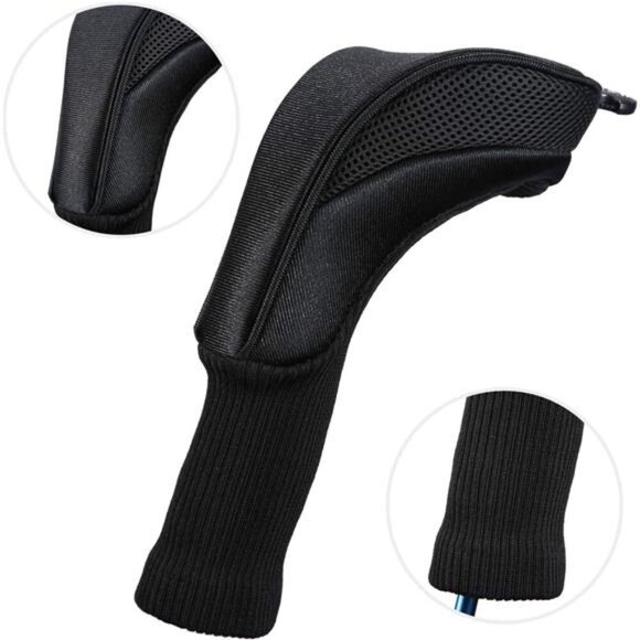 Black Golf Club Head Cover for Driver  3 Pcs Woods Headcovers, Golf Accessories - Picture 6 of 8